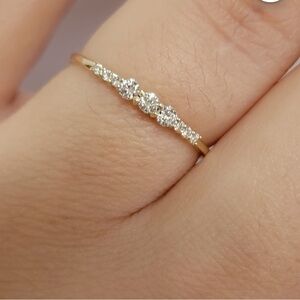 SALE!! NEW Genuine Diamond Dainty solid 14k white gold ring